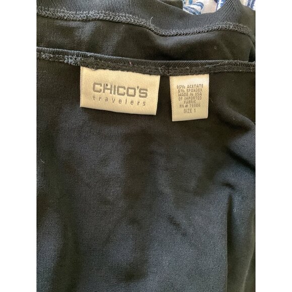 Chico's Travelers CLassic Long Black Duster jacket, size 1 Medium - Picture 6 of 7